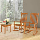 3 pcs Eucalyptus Rocking Chair Set with Coffee Table