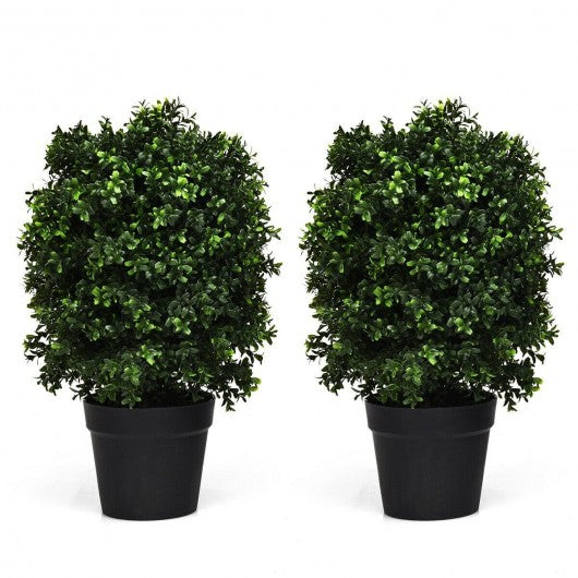 2 pcs 24" Artificial Decoration Boxwood Topiary Ball Tree