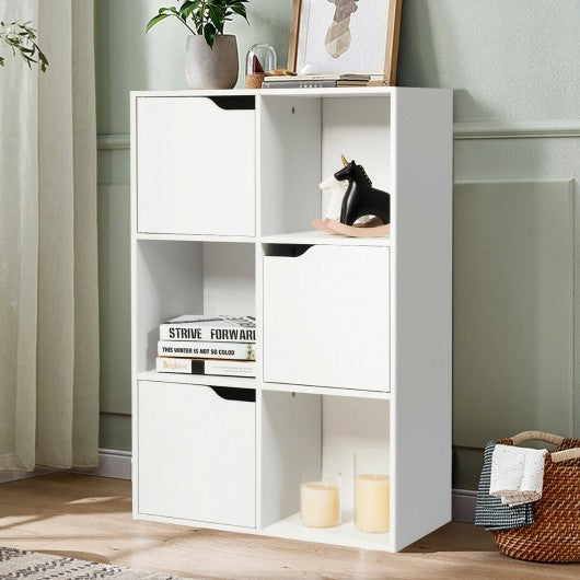 6 Cube Wood Storage Shelves Organization