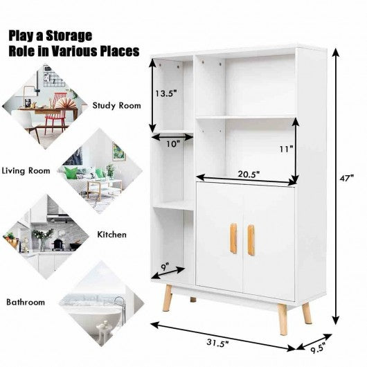Floor Storage Free Standing Wooden Display Bookcase