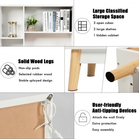 Floor Storage Free Standing Wooden Display Bookcase