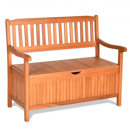 42" Storage Deck Box Solid Wood Seating Container