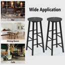 Set of 2 Pub Bistro  Dining Height Bar Stool-Black