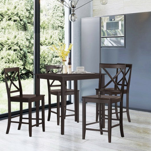 24" 2 Pack Rubber Wood Frame Kitchen Chairs