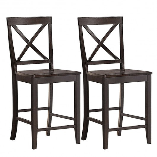24" 2 Pack Rubber Wood Frame Kitchen Chairs