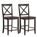 24" 2 Pack Rubber Wood Frame Kitchen Chairs