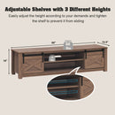 65" Flat Sliding Barn Door TV Stand-Coffee