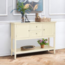 Wooden Sideboard Buffet Console Table  w- Drawers and Storage-Beige