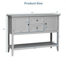 Wooden Sideboard Buffet Console Table  w- Drawers and Storage-Gray