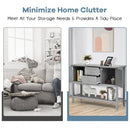 Wooden Sideboard Buffet Console Table  w- Drawers and Storage-Gray