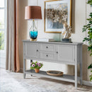 Wooden Sideboard Buffet Console Table  w- Drawers and Storage-Gray
