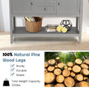 Wooden Sideboard Buffet Console Table  w- Drawers and Storage-Gray