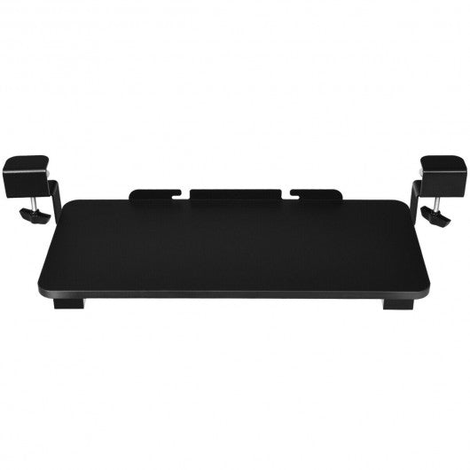 Keyboard Tray Under Desk Clamp-On Retractable Platform Computer Drawer