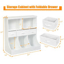 Freestanding Combo Cubby Bin Storage Organizer Unit W-3 Baskets-White