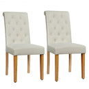 Set of 2 Tufted Dining Chair -Beige