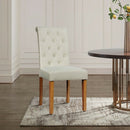 Set of 2 Tufted Dining Chair -Beige