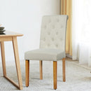 Set of 2 Tufted Dining Chair -Beige