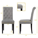 Set of 2 Tufted Dining Chair -Gray