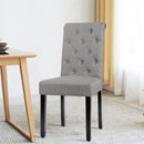 Set of 2 Tufted Dining Chair -Gray