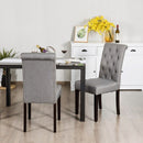 Set of 2 Tufted Dining Chair -Gray