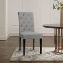Set of 2 Tufted Dining Chair -Gray
