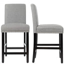 25 Inch Kitchen Chairs w- Rubber Wood Legs-Gray