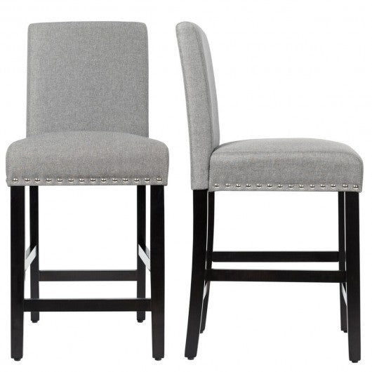25 Inch Kitchen Chairs w- Rubber Wood Legs-Gray