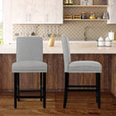 25 Inch Kitchen Chairs w- Rubber Wood Legs-Gray