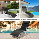 Outdoor Lightweight Folding Chaise Lounge Chair-Black