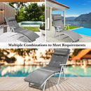Outdoor Lightweight Folding Chaise Lounge Chair-Gray