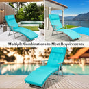Outdoor Lightweight Folding Chaise Lounge Chair-Blue