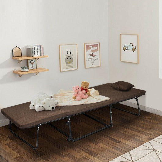 Folding Guest Sleeper Bed w-6 Position Adjustment-Brown