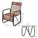 3Pcs Patio Rattan Conversational Furniture Set