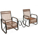 3Pcs Patio Rattan Conversational Furniture Set