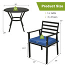5PCS Outdoor Patio Dining Chair Table Set with Cushions