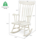 Solid Wood Porch Glossy Finish Rocking Chair-White