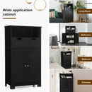Bathroom Wooden Side Cabinet  with 2 Drawers and 2 Doors-Black