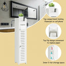 Small Bathroom Storage Corner Floor Cabinet-White