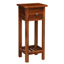 2 Tier End Bedside Table with Drawer Shelf