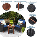 3 pcs Solid Wood Frame Patio Rattan Furniture Set
