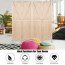 4 Panels Folding Wooden Room Divider-Natural