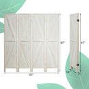 4 Panels Folding Wooden Room Divider-White