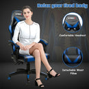 Gaming Chair Reclining Swivel with Massage Lumbar Support -Blue