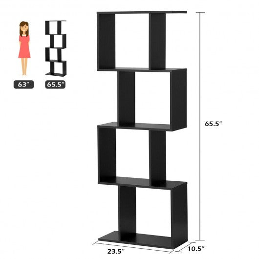 4-tier S-Shaped Bookcase