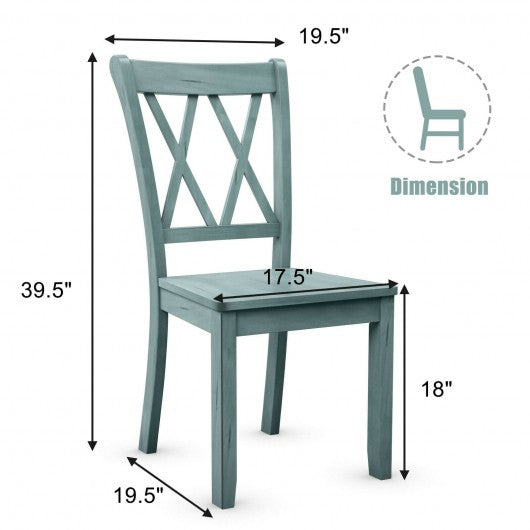 Set of 2 Cross Back Wood Dining Chair