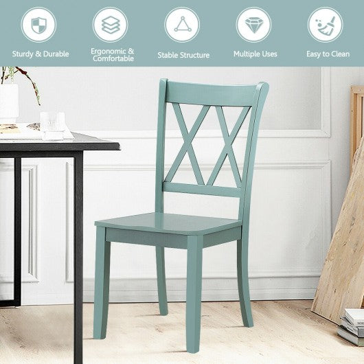 Set of 2 Cross Back Wood Dining Chair