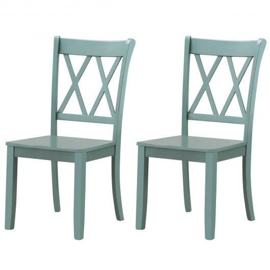 Set of 2 Cross Back Wood Dining Chair