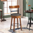 25.5-Inch 360-Degree Bar Swivel Stools with Leather Padded