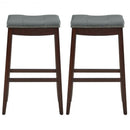 29”Set of 2 Nailhead Saddle Bar Stools -Coffee