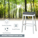 29”Set of 2 Nailhead Saddle Bar Stools-White